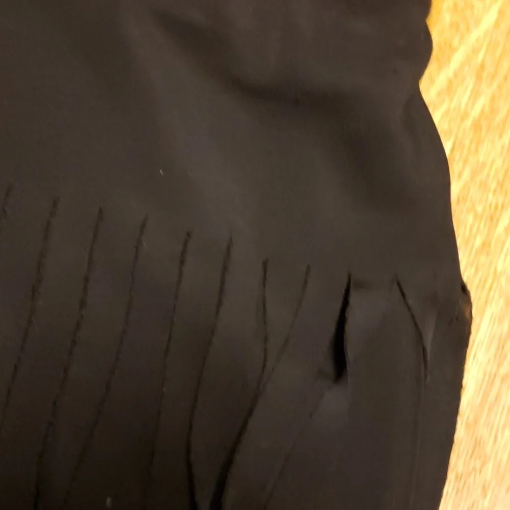 Cache knit fringe black mini skirt sz 4